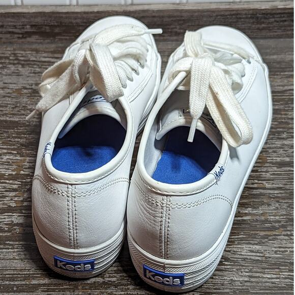 Keds Women's White Triple Kick Leather Upper Lace Up Platform Sneaker Size 6.5 - Picture 4 of 6